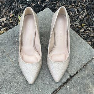 Rose gold glitter heels